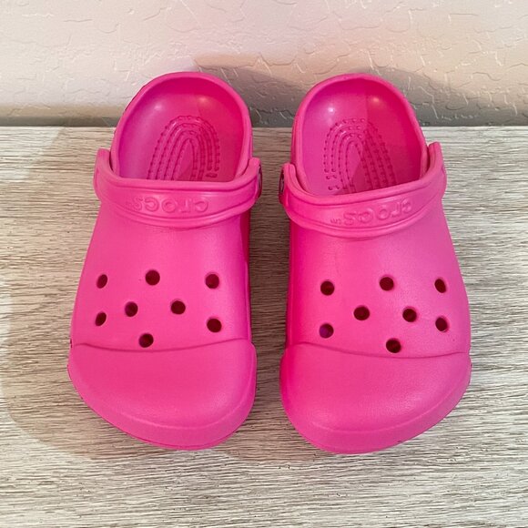 Women's Crocs Shoes Small 6 7 Bright Pink Mules - Picture 4 of 12